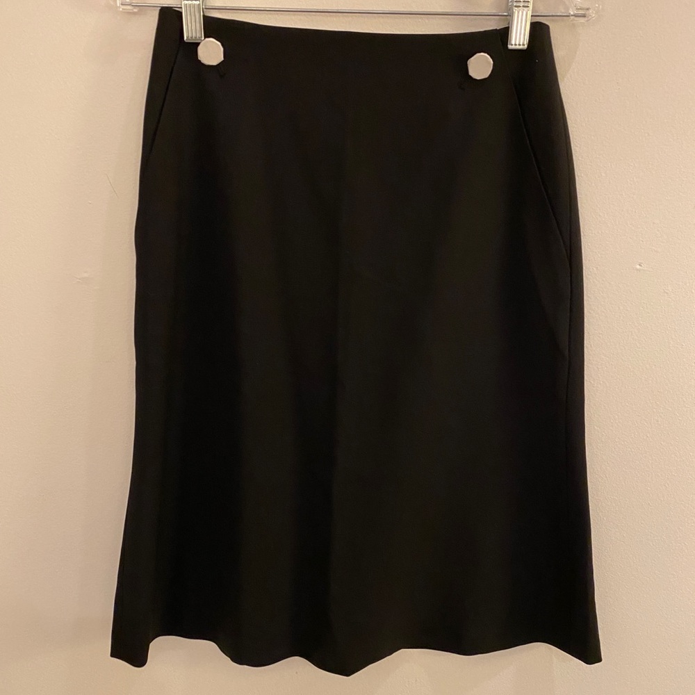 NWT Club Monaco Black Fluted Skirt Size 2
